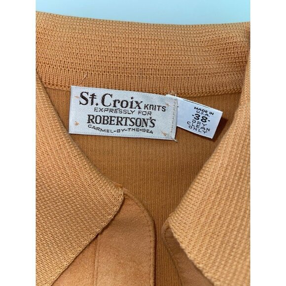 St.Croix Knits Skirt Set Womens Size 12 Wool Ultrasuede Cardigan Peach Toffee - Picture 4 of 15